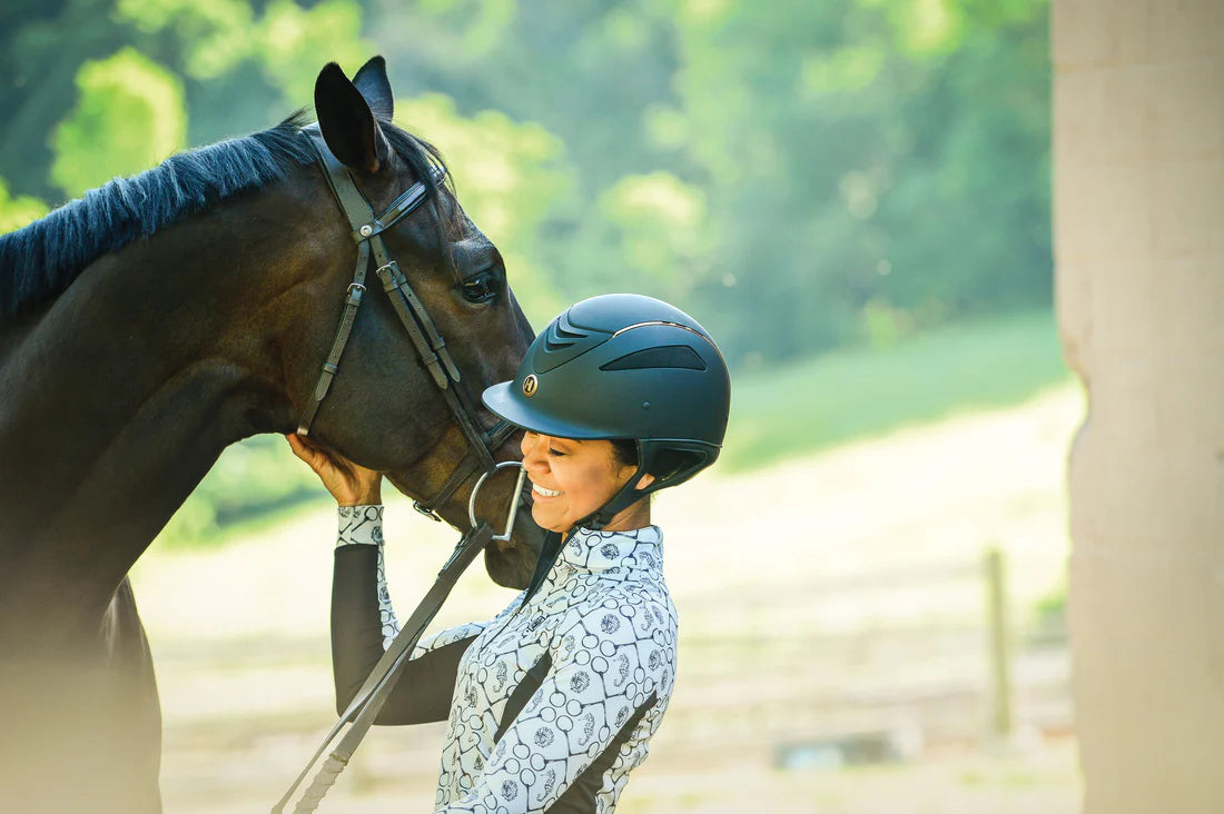 One K Defender Matte Black Helmet, Rose Gold Stripe