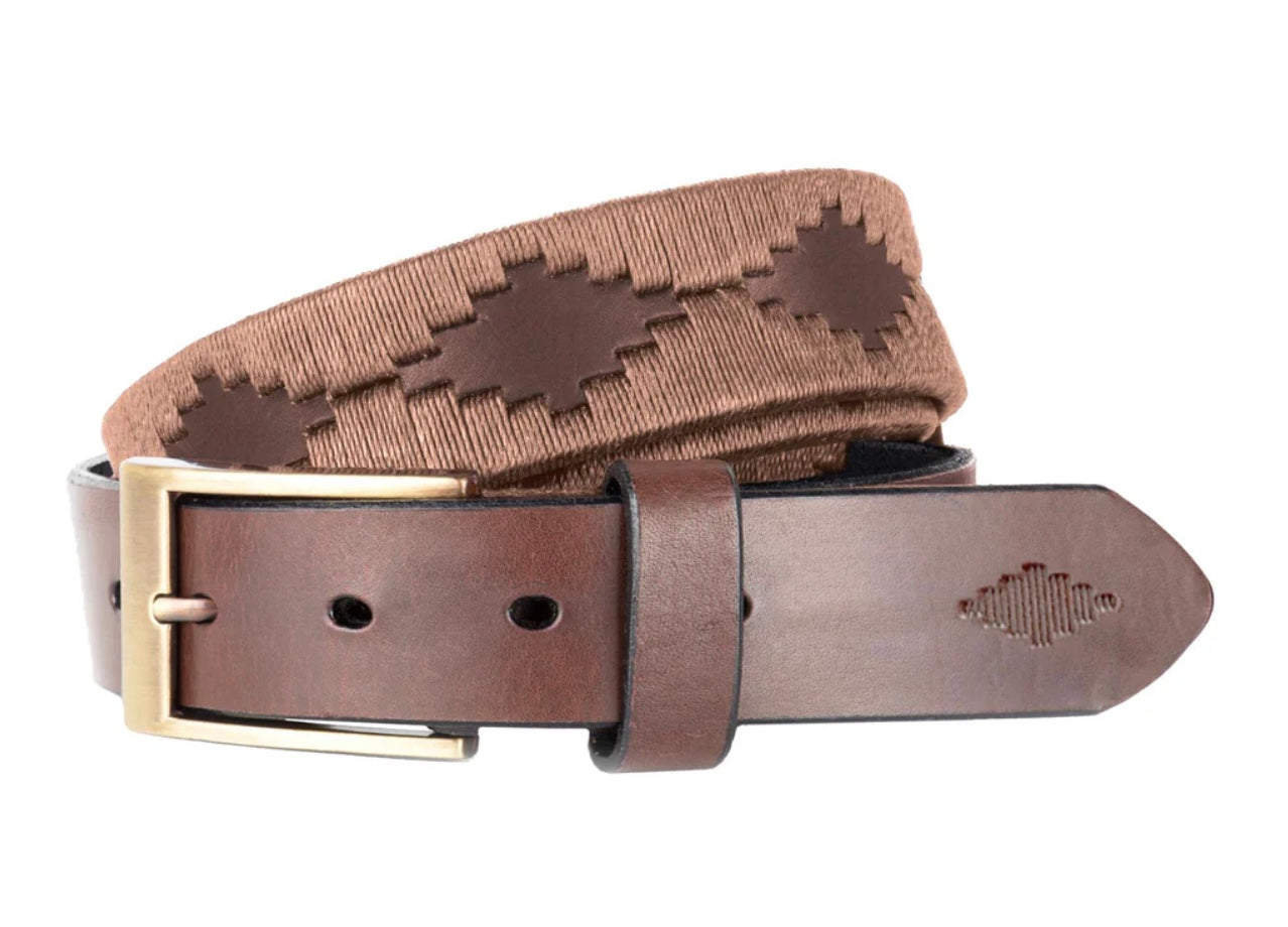 Pampeano Brown Bordado Belt