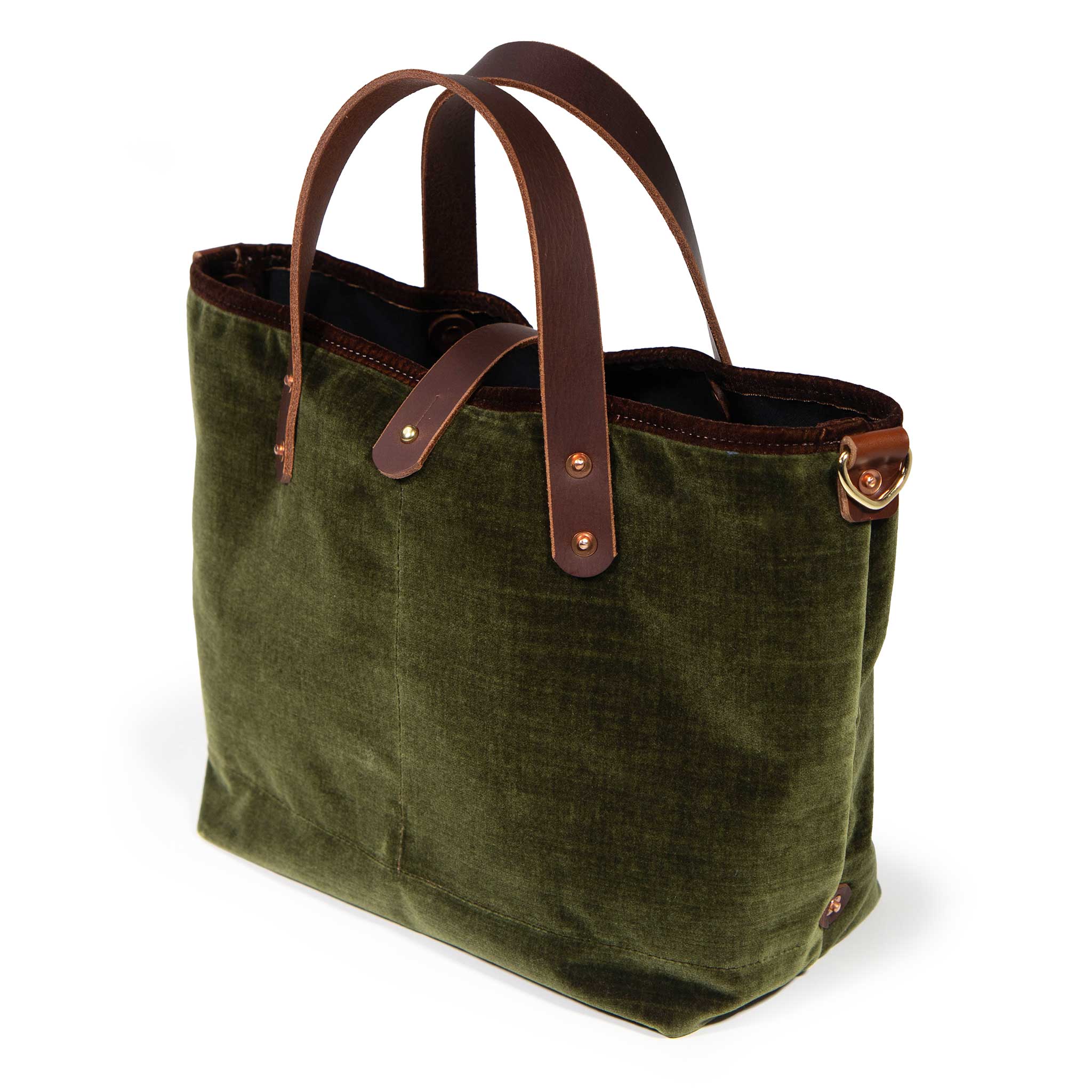 General Knot & Co. Luxe Dark Olive Velvet Mini Tote